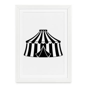 Circus Tent Circus Silhouette - Framed poster (27 × 37 cm) - white - Front