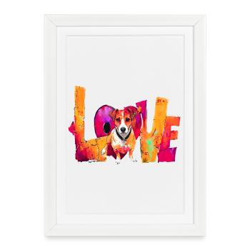Love Jack Russell Terrier Dog Shirt Pillow Decal - Framed poster (27 × 37 cm) - white - Front