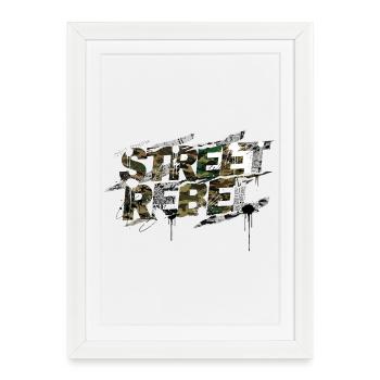 Street Rebel Camouflage Design Car Tuning shirt - Framed poster (27 × 37 cm) - white - Front