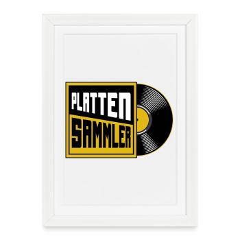 Collectionneur de disques, amoureux du vinyle - Affiche encadrée (27 × 37 cm) - blanc - Devant