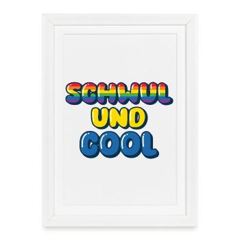Gay and Cool / CSD, Pride design - Framed poster (27 × 37 cm) - white - Front