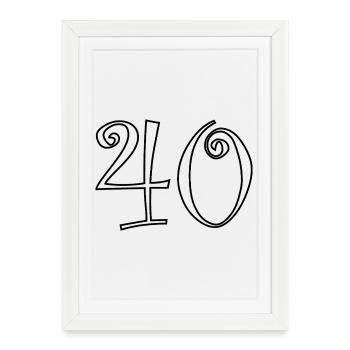40. 40 YEARS. 40th ANNIVERSARY. 40 YEARS ANNIVERSARY. - Framed poster (27 × 37 cm) - white - Front