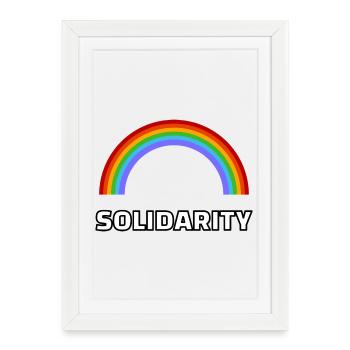 Pride Solidarity Rainbow Gay Ally - Framed poster (27 × 37 cm) - white - Front