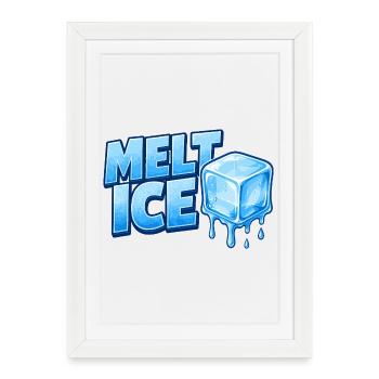 Faute de frappe des glaçons de glace fondu - Affiche encadrée (27 × 37 cm) - blanc - Devant