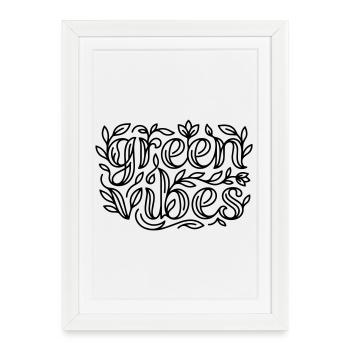 Green Vibes - Affiche encadrée (27 × 37 cm) - blanc - Devant