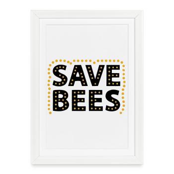Défenseurs des droits des animaux pour la conservation de la nature Sauve les abeilles - Affiche encadrée (27 × 37 cm) - blanc - Devant
