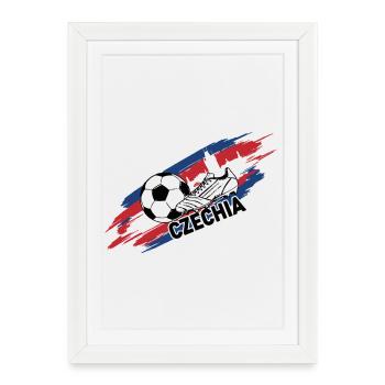 Tchéquie Football Maillot Supporter Czechia Soccer - Affiche encadrée (27 × 37 cm) - blanc - Devant