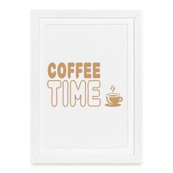Coffee time, enjoyment from the coffee cup - Framed poster (27 × 37 cm) - white - Front