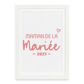 Mariage 2027 - Maman de la Mariée française - Affiche encadrée (27 × 37 cm) - blanc - Devant