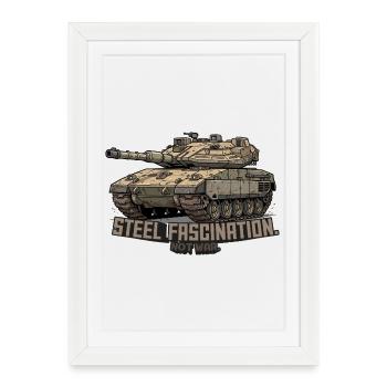 RCCX Merkava – Steel Fascination. Not War. - Framed poster (27 × 37 cm) - white - Front