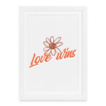 Love Wins Blossom Doodle - Framed poster (27 × 37 cm) - white - Front