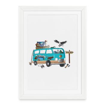 Outdoor Stay Wild Camper Motiv Vanlife Camping - Framed poster (27 × 37 cm) - white - Front