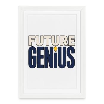 Student Motivation – Future Genius - Framed poster (27 × 37 cm) - white - Front