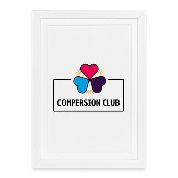 Club de compersion - Polyamour - Affiche encadrée (27 × 37 cm) - blanc - Devant