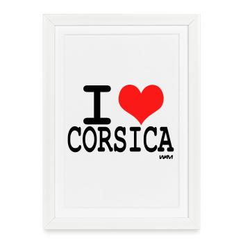 i love corsica - couleurs personnalisables - Affiche encadrée (27 × 37 cm) - blanc - Devant
