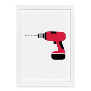 Une perceuse sans fil - Affiche encadrée (27 × 37 cm) - blanc - Devant