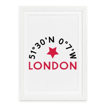 Londres - Affiche encadrée (27 × 37 cm) - blanc - Devant