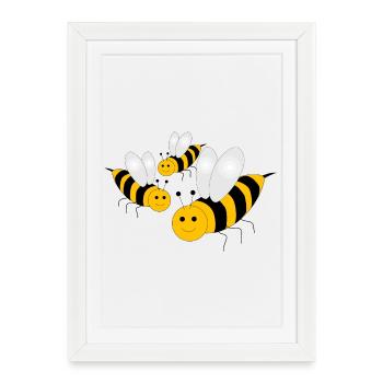 abeille - Affiche encadrée (27 × 37 cm) - blanc - Devant