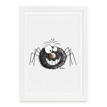 Funny spider - Framed poster (27 × 37 cm) - white - Front