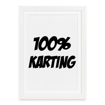 Karting / Kart / Pilote / Voiture - Affiche encadrée (27 × 37 cm) - blanc - Devant