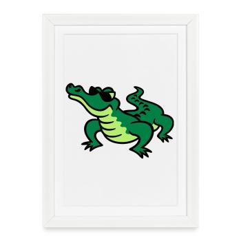 Cool Croc - Framed poster (27 × 37 cm) - white - Front