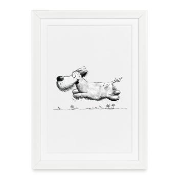 Moustache I Flottille - Affiche encadrée (27 × 37 cm) - blanc - Devant