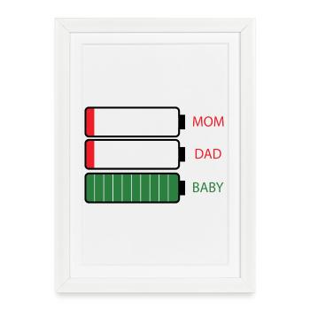 Parent energy - Framed poster (27 × 37 cm) - white - Front