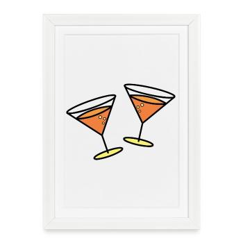 Cocktails to celebrate - Framed poster (27 × 37 cm) - white - Front