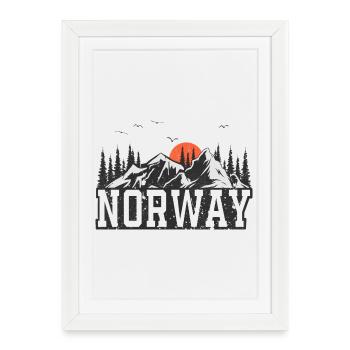 Norway - Framed poster (27 × 37 cm) - white - Front