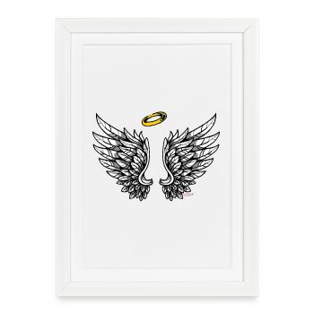 Ailes Ange Ailes Anges - Affiche encadrée (27 × 37 cm) - blanc - Devant