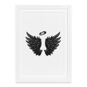 Ailes d’ange déchues Ailes d’ange Engelschen - Affiche encadrée (27 × 37 cm) - blanc - Devant