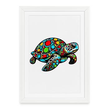 Turtle - Framed poster (27 × 37 cm) - white - Front