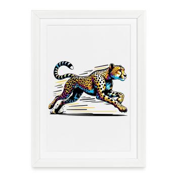 Guépard - Affiche encadrée (27 × 37 cm) - blanc - Devant
