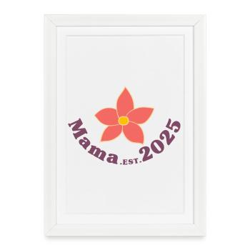 Mama Est 2025 Retro I'm going to be a mother - Framed poster (27 × 37 cm) - white - Front
