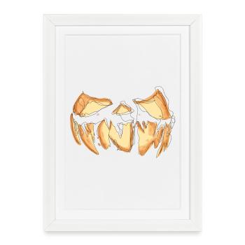 Visage de citrouille Halloween gribouiller - Affiche encadrée (27 × 37 cm) - blanc - Devant