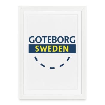 Göteborg, Suède, Panneau de la ville - Affiche encadrée (27 × 37 cm) - blanc - Devant