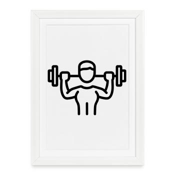 musculation - Affiche encadrée (27 × 37 cm) - blanc - Devant