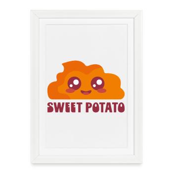 Patate douce dessin animé mignon - Affiche encadrée (27 × 37 cm) - blanc - Devant