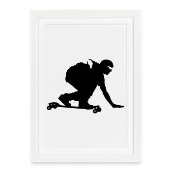Longboard - Affiche encadrée (27 × 37 cm) - blanc - Devant