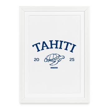 Tahiti - Turtle - French Polynesia - Schildkröte - Framed poster (27 × 37 cm) - white - Front