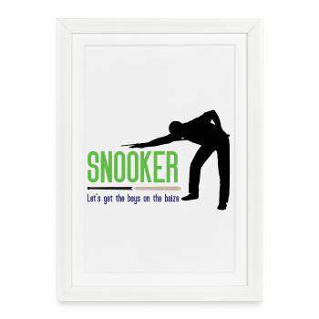 Snooker - Mettons les gars sur le bais - Affiche encadrée (27 × 37 cm) - blanc - Devant