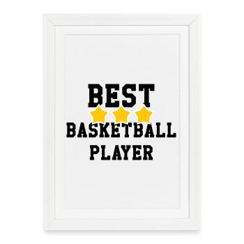 Meilleur basketteur du monde – champion sportif  - Affiche encadrée (27 × 37 cm) - blanc - Devant