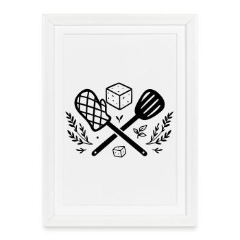 Vegan Grilling with Tofu & Herbs - Framed poster (27 × 37 cm) - white - Front