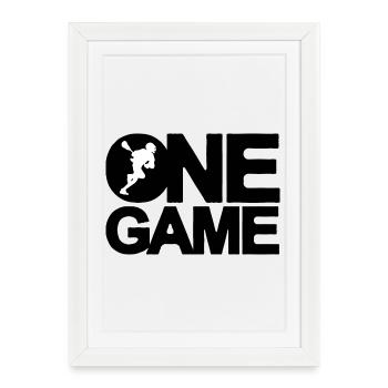 T-shirt graphique sportif Silhouette de joueur de crosse - Affiche encadrée (27 × 37 cm) - blanc - Devant