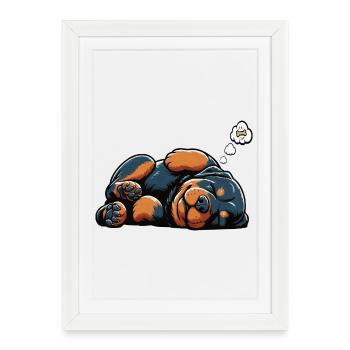 Rottweiler Propriétaire de Rottweiler Lovers - Affiche encadrée (27 × 37 cm) - blanc - Devant