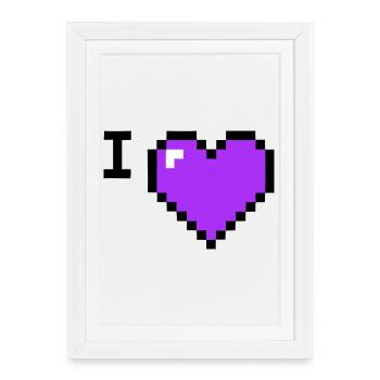 Texte provisoire de Cœur J’adore - Affiche encadrée (27 × 37 cm) - blanc - Devant