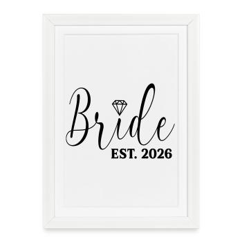 Mariage de mariée 2026 - Affiche encadrée (27 × 37 cm) - blanc - Devant
