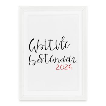 Abitur passed - Framed poster (27 × 37 cm) - white - Front