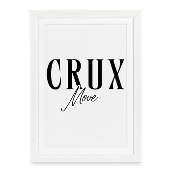Lettrage Crux Move dans la conception moderne de l’escalade - Affiche encadrée (27 × 37 cm) - blanc - Devant