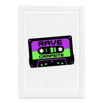 Rave Cassette Festival Logo - Framed poster (27 × 37 cm) - white - Front